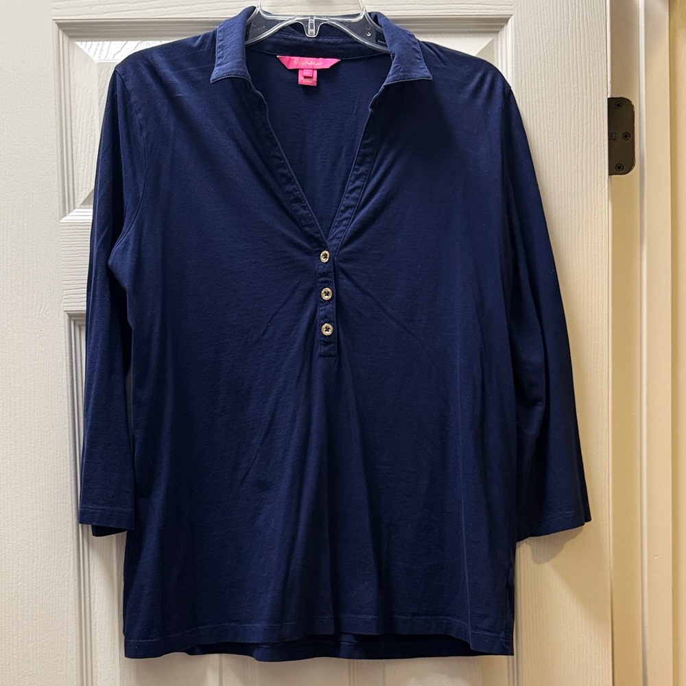 Lilly Pulitzer Navy Polo Top